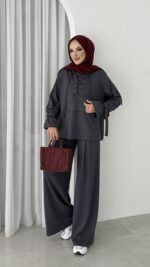 Premium Oysho Palazzo İkili Takım - Antrasit