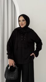 Premium Oysho Palazzo İkili Takım - Siyah - Görsel 4