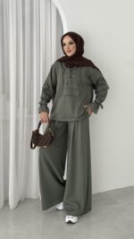 Premium Oysho Palazzo İkili Takım - Haki