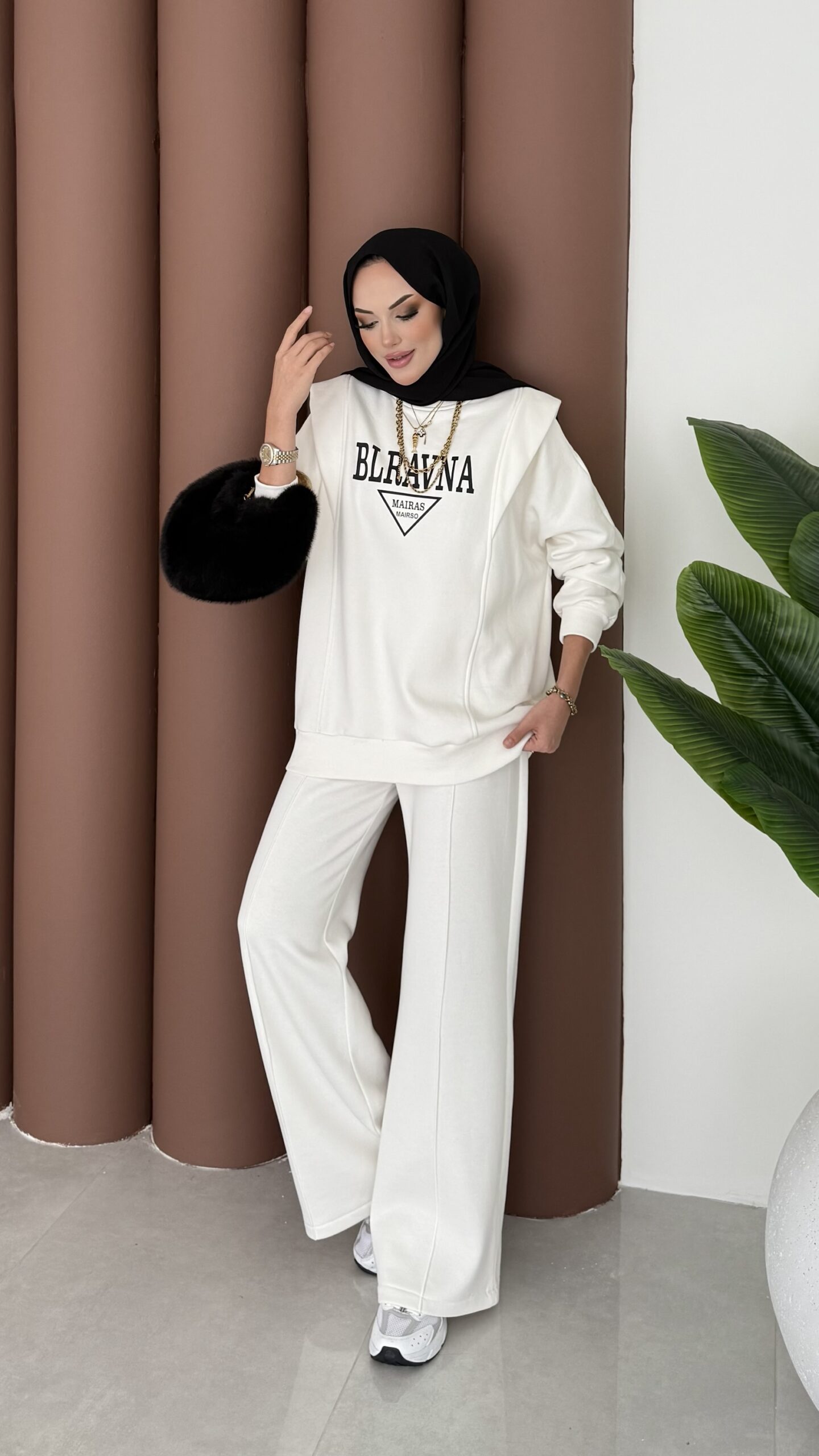 img_2427-3 Blravna Şardonlu Çımalı İkli Takım - Beyaz - Görsel 3