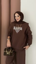 Blravna Şardonlu Çımalı İkli Takım - Kahverengi - Görsel 4