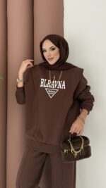 Blravna Şardonlu Çımalı İkli Takım - Kahverengi - Görsel 5