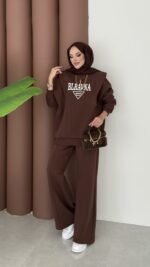 Blravna Şardonlu Çımalı İkli Takım - Kahverengi - Görsel 2