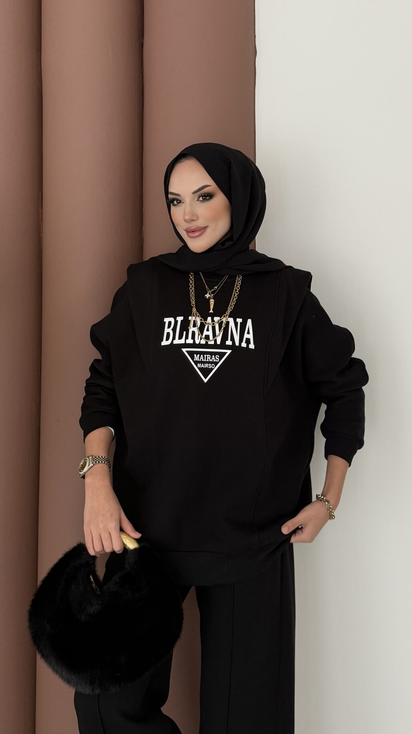 img_2534-4 Blravna Şardonlu Çımalı İkli Takım - Siyah - Görsel 4