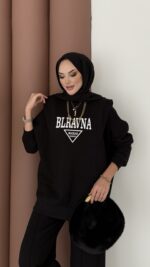 Blravna Şardonlu Çımalı İkli Takım - Siyah - Görsel 5