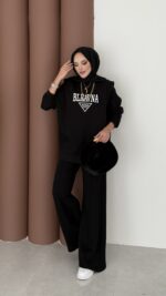 Blravna Şardonlu Çımalı İkli Takım - Siyah - Görsel 3