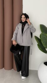 Most Premium Fermuarlı Kaşe Ceket - Gri - Görsel 2