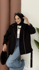 Most Premium Fermuarlı Kaşe Ceket - Siyah - Görsel 7