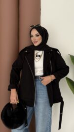 Most Premium Fermuarlı Kaşe Ceket - Siyah - Görsel 6