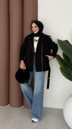 Most Premium Fermuarlı Kaşe Ceket - Siyah