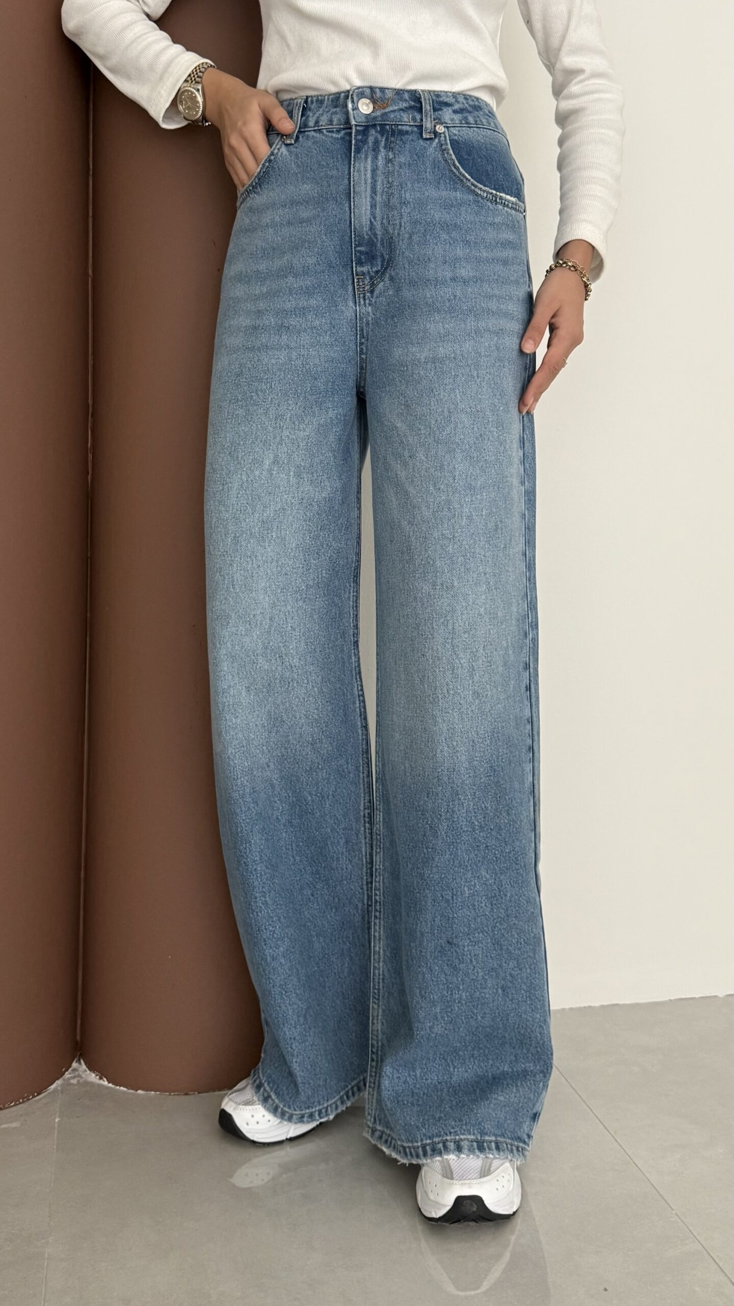 img_2691-4 Zra Marka Muadili Palazzo Kot Pantolon - Açık Mavi - Görsel 2