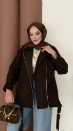 Most Premium Fermuarlı Kaşe Ceket - Kahverengi - Görsel 6