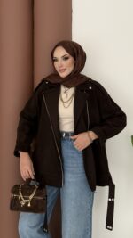 Most Premium Fermuarlı Kaşe Ceket - Kahverengi - Görsel 4