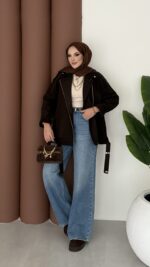 Most Premium Fermuarlı Kaşe Ceket - Kahverengi