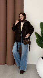 Most Premium Fermuarlı Kaşe Ceket - Kahverengi - Görsel 2