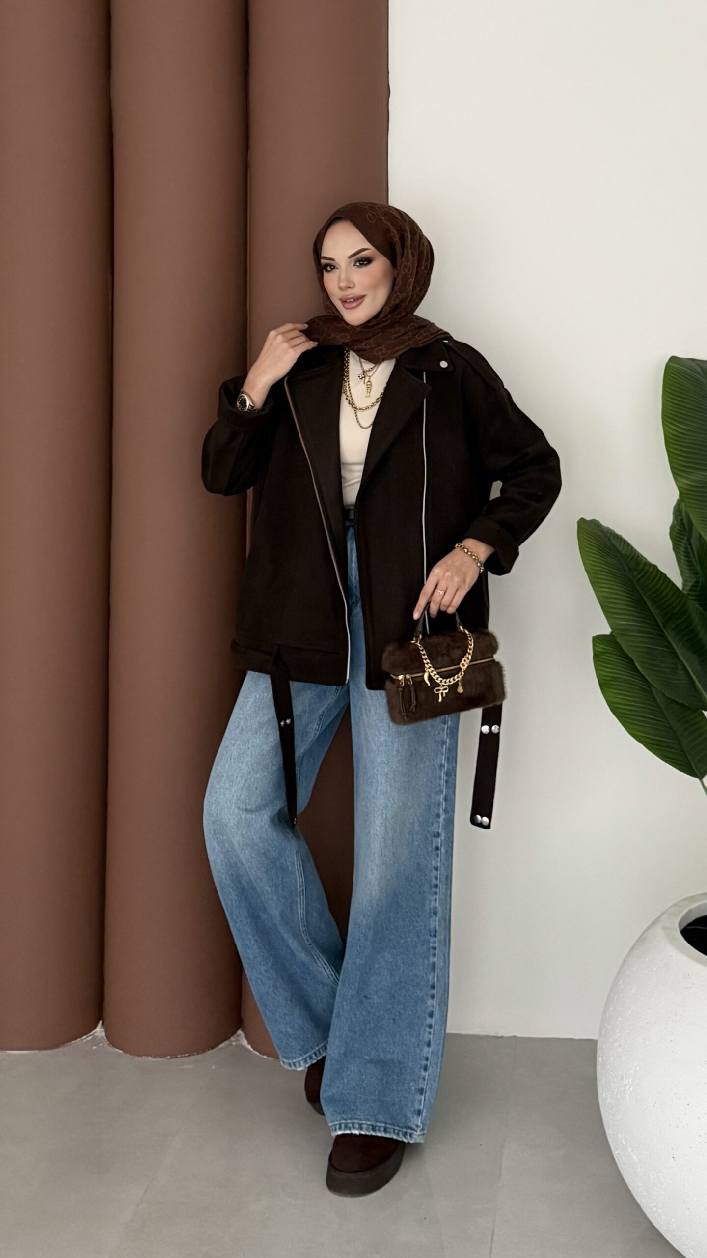 img_2711-3 Most Premium Fermuarlı Kaşe Ceket - Kahverengi - Görsel 2