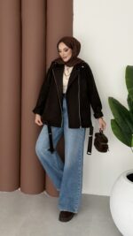 Most Premium Fermuarlı Kaşe Ceket - Kahverengi - Görsel 3