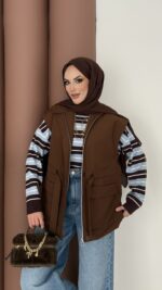 Pinterest Fox Yelek - Kahverengi