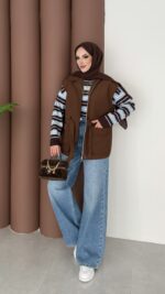 Pinterest Fox Yelek - Kahverengi - Görsel 4