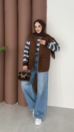 Pinterest Fox Yelek - Kahverengi - Görsel 6