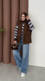 Pinterest Fox Yelek - Kahverengi - Görsel 5