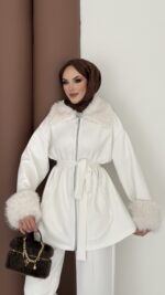 Luxury Kürklü Scuba İkli Takım - Beyaz - Görsel 5