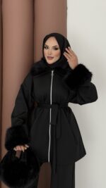 Luxury Kürklü Scuba İkli Takım - Siyah - Görsel 7