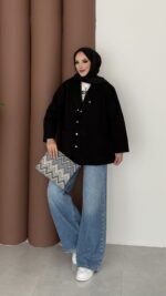 Lost Çıtçıtlı Kaşe Ceket - Siyah