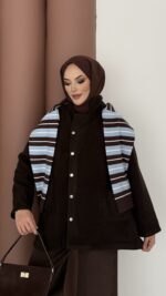 Lost Çıtçıtlı Kaşe Ceket - Kahverengi - Görsel 6