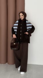 Lost Çıtçıtlı Kaşe Ceket - Kahverengi - Görsel 3