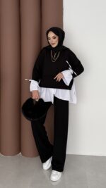 Gömlek Detaylı Oysh Takım - Siyah - Görsel 3
