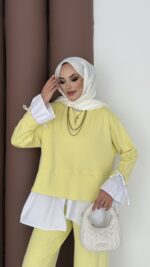 Gömlek Detaylı Oysh Takım - Sarı - Görsel 7