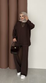 Baggy Premium Dikişli Oysh İkili Takım - Kahverengi