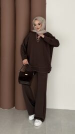 Baggy Premium Dikişli Oysh İkili Takım - Kahverengi - Görsel 3