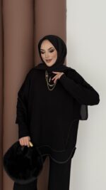 Baggy Premium Dikişli Oysh İkili Takım - Siyah - Görsel 7