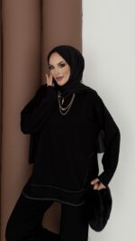 Baggy Premium Dikişli Oysh İkili Takım - Siyah - Görsel 6