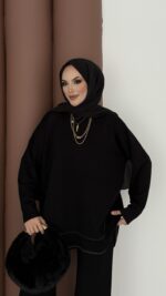 Baggy Premium Dikişli Oysh İkili Takım - Siyah - Görsel 5