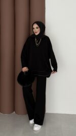 Baggy Premium Dikişli Oysh İkili Takım - Siyah