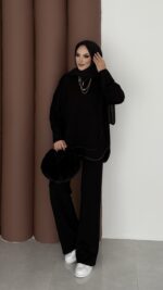 Baggy Premium Dikişli Oysh İkili Takım - Siyah - Görsel 3