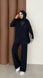 Baggy Premium Dikişli Oysh İkili Takım - Lacivert