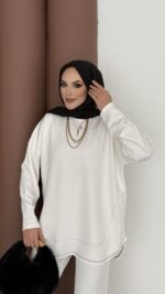 Baggy Premium Dikişli Oysh İkili Takım - Beyaz - Görsel 7