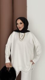 Baggy Premium Dikişli Oysh İkili Takım - Beyaz - Görsel 6