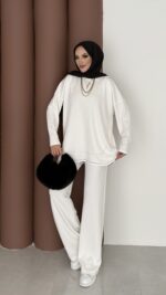 Baggy Premium Dikişli Oysh İkili Takım - Beyaz