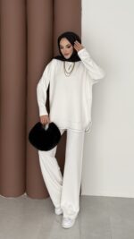 Baggy Premium Dikişli Oysh İkili Takım - Beyaz - Görsel 4