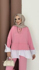 Gömlek Detaylı Oysh Takım - Pembe - Görsel 4