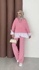 Gömlek Detaylı Oysh Takım - Pembe - Görsel 2