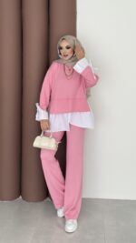 Gömlek Detaylı Oysh Takım - Pembe - Görsel 3