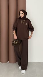 Logolu Premium Oysh İkili Takım - Kahverengi - Görsel 3
