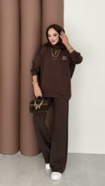 Logolu Premium Oysh İkili Takım - Kahverengi - Görsel 2