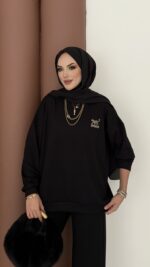 Logolu Premium Oysh İkili Takım - Siyah - Görsel 4